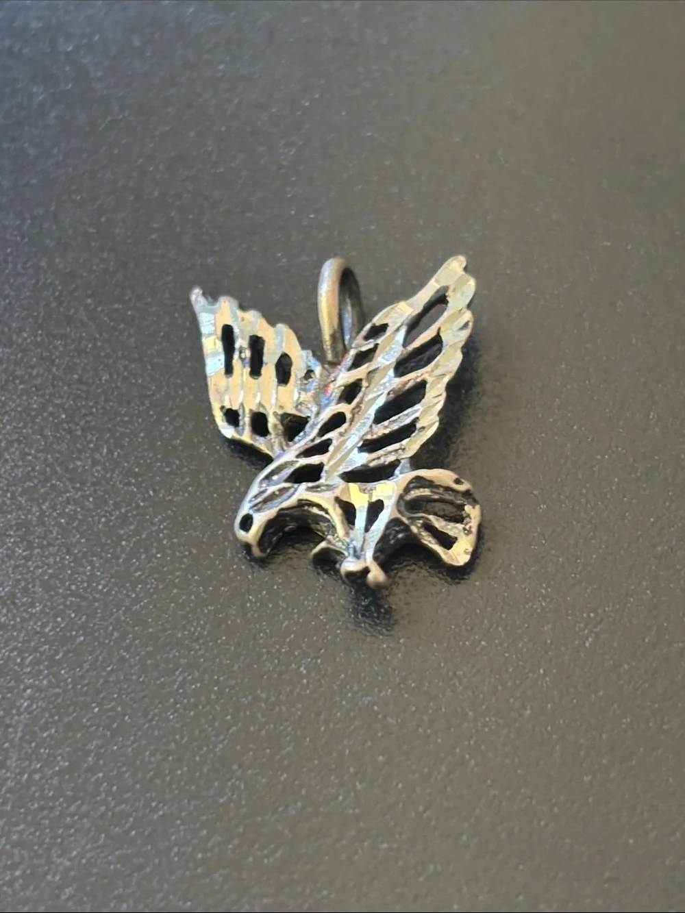 Sterling CARVED ABALONE EAGLE BROOCH real solid Silver Fine Jewelry Vntg Unisex